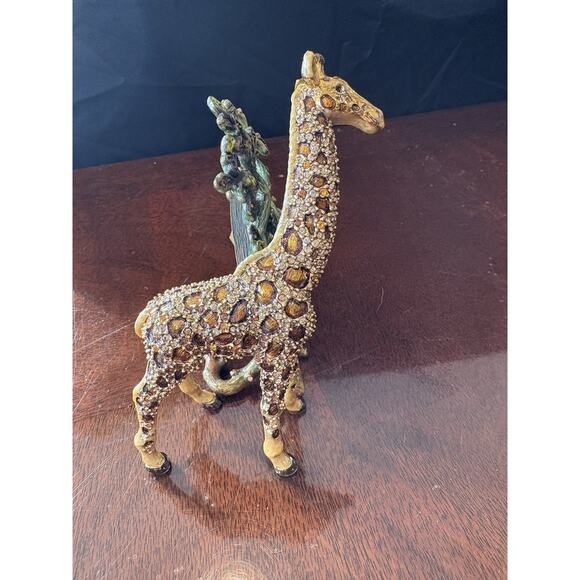 Jay Strongwater Giraffe Round Picture Frame Jungle Collection safari Crystals - Picture 5 of 8